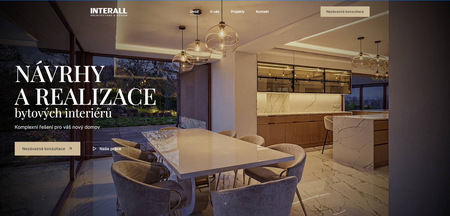 INTERALL Architecture & Design - ukázka webu